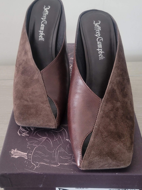 Jeffrey Campbell Shoes - Jeffrey Campbell Brown Suede & Leather Pointed Toe Mules